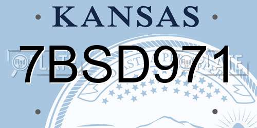 7BSD971 Kansas License Plate