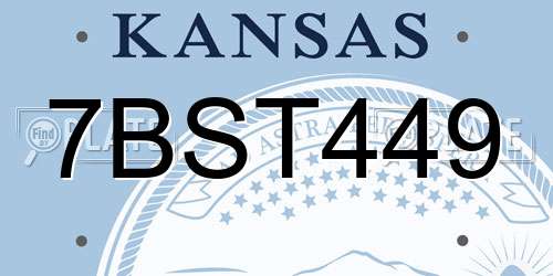 7BST449 Kansas License Plate