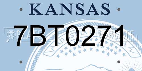 7BT0271 Kansas License Plate