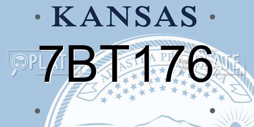 7BT176 Kansas License Plate