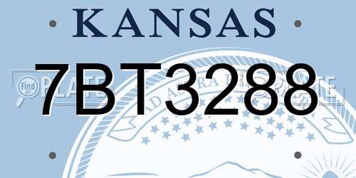 7BT3288 Kansas License Plate