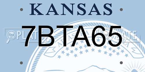 7BTA65 Kansas License Plate