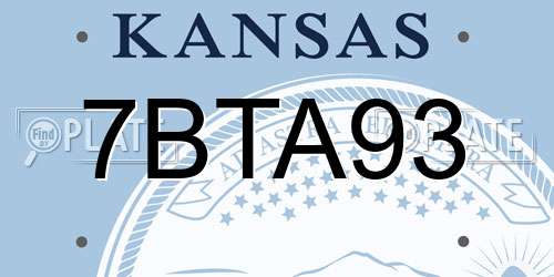 7BTA93 Kansas License Plate