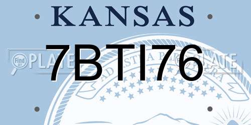 7BTI76 Kansas License Plate