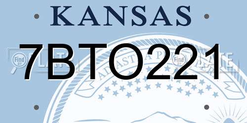 7BTO221 Kansas License Plate