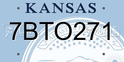 7BTO271 Kansas License Plate