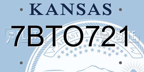 7BTO721 Kansas License Plate
