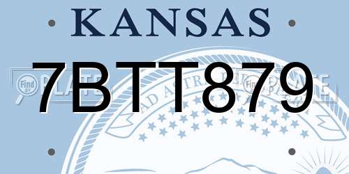 7BTT879 Kansas License Plate