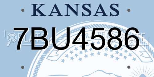 7BU4586 Kansas License Plate