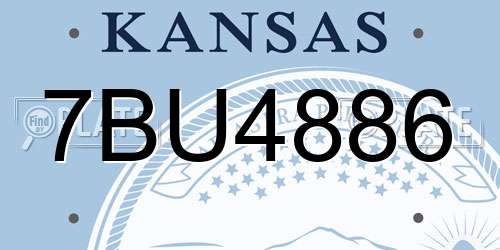 7BU4886 Kansas License Plate