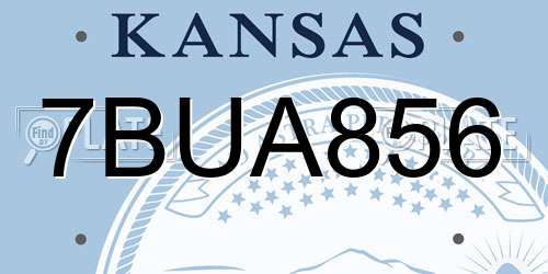 7BUA856 Kansas License Plate