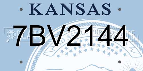 7BV2144 Kansas License Plate