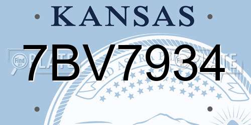 7BV7934 Kansas License Plate