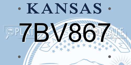 7BV867 Kansas License Plate