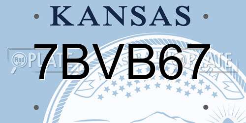 7BVB67 Kansas License Plate