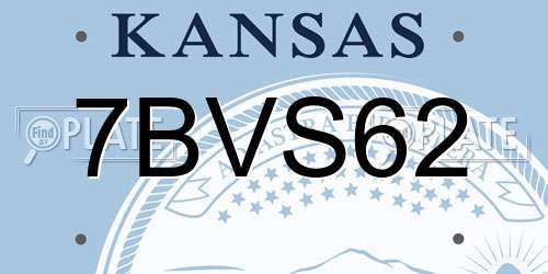 7BVS62 Kansas License Plate