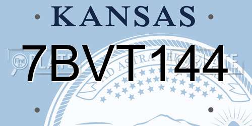 7BVT144 Kansas License Plate