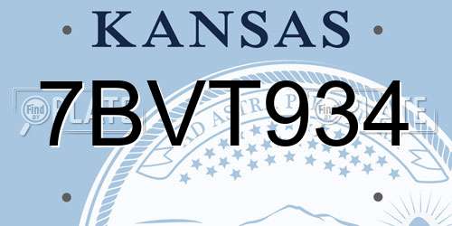 7BVT934 Kansas License Plate