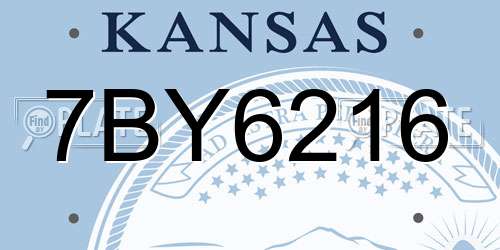 7BY6216 Kansas License Plate