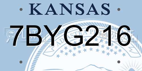 7BYG216 Kansas License Plate