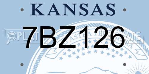 7BZ126 Kansas License Plate