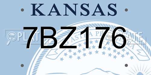 7BZ176 Kansas License Plate