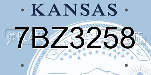 7BZ3258 Kansas License Plate