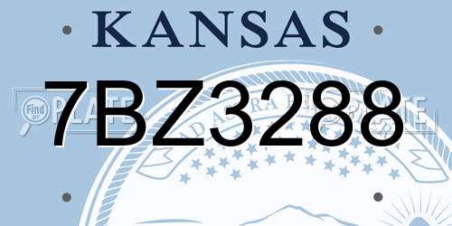 7BZ3288 Kansas License Plate