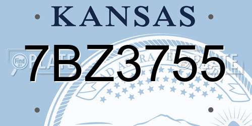 7BZ3755 Kansas License Plate