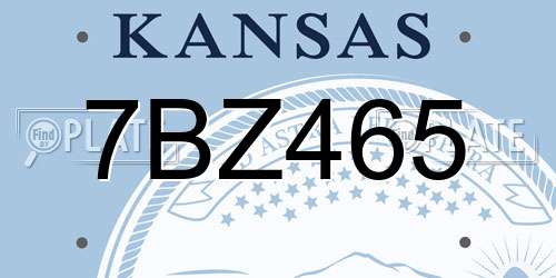 7BZ465 Kansas License Plate
