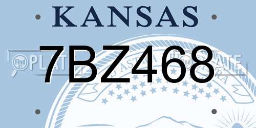 7BZ468 Kansas License Plate