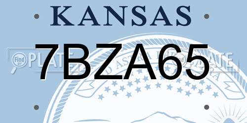 7BZA65 Kansas License Plate