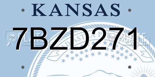 7BZD271 Kansas License Plate