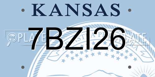 7BZI26 Kansas License Plate