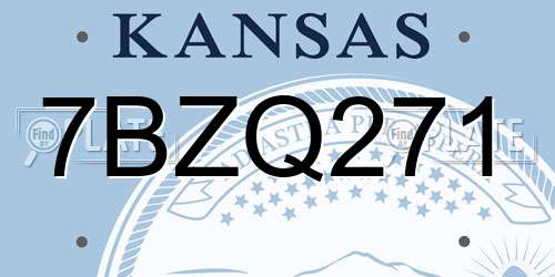 7BZQ271 Kansas License Plate