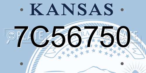 7C56750 Kansas License Plate