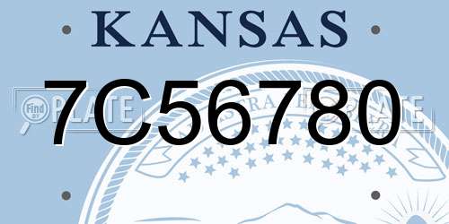 7C56780 Kansas License Plate