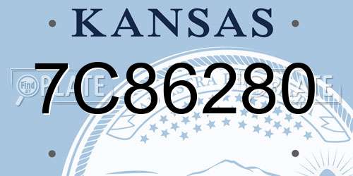 7C86280 Kansas License Plate