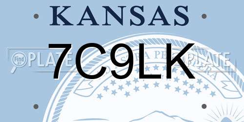 7C9LK Kansas License Plate