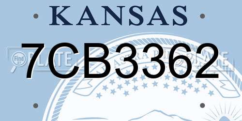 7CB3362 Kansas License Plate