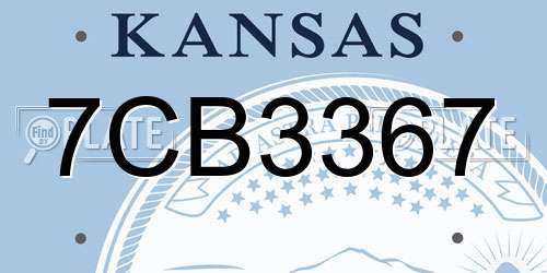 7CB3367 Kansas License Plate