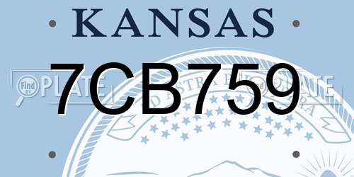 7CB759 Kansas License Plate