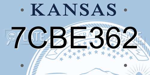 7CBE362 Kansas License Plate
