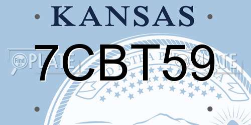 7CBT59 Kansas License Plate