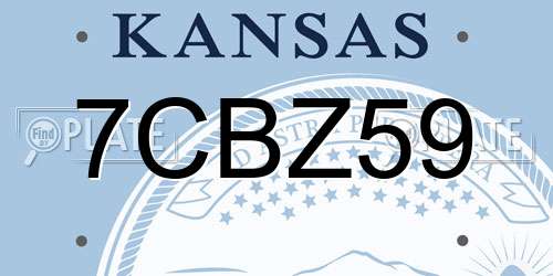 7CBZ59 Kansas License Plate