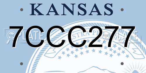 7CCC277 Kansas License Plate