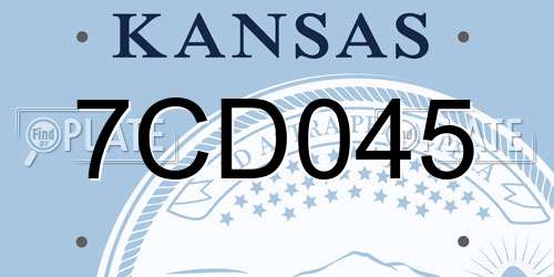 7CD045 Kansas License Plate
