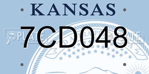7CD048 Kansas License Plate