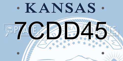 7CDD45 Kansas License Plate