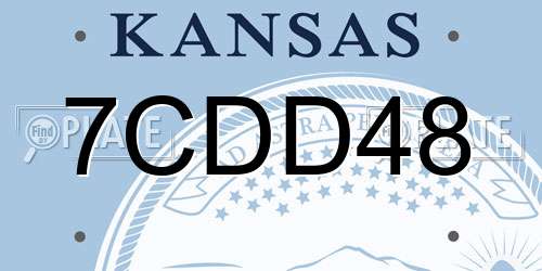7CDD48 Kansas License Plate